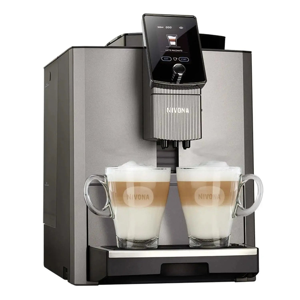 Nivona NICR 1040 Kaffeevollautomat Titan Chrom mit NIMC 1000 Milchcontainer