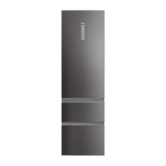 Haier HTW7620CNMP Dunkel Inox 3-Türer Kombi-Kühlschrank, 414L Total No Frost, Smart Home