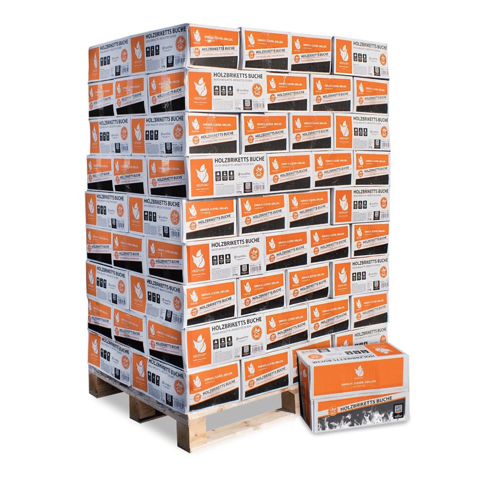 Nestro Holzbriketts aus Hartholz – Rundform, 100 % naturbelassenes Brennholz